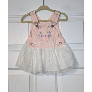 Osh Kosh B'gosh Baby Denim Tulle Bunny Jumper Dress Size 6 months